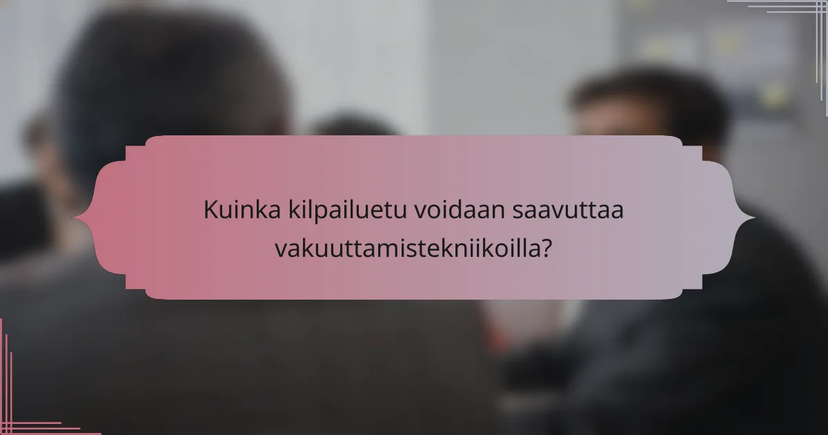 Kuinka kilpailuetu voidaan saavuttaa vakuuttamistekniikoilla?