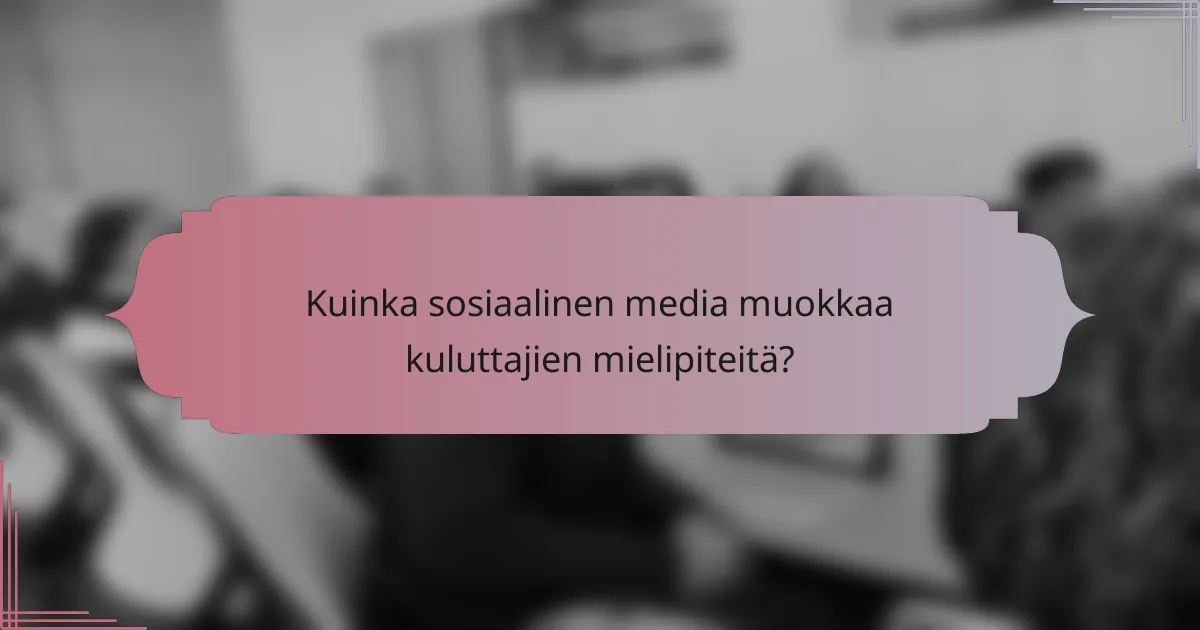 Kuinka sosiaalinen media muokkaa kuluttajien mielipiteitä?