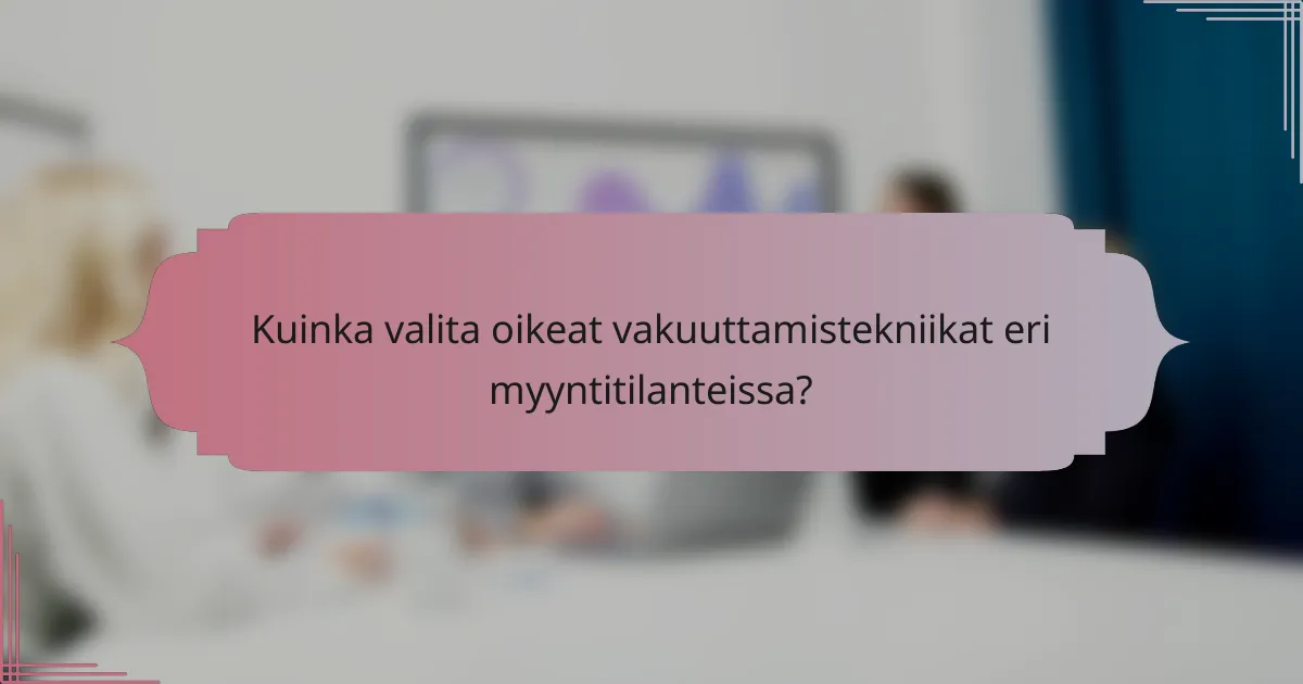 Kuinka valita oikeat vakuuttamistekniikat eri myyntitilanteissa?