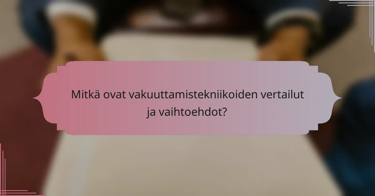 Mitkä ovat vakuuttamistekniikoiden vertailut ja vaihtoehdot?